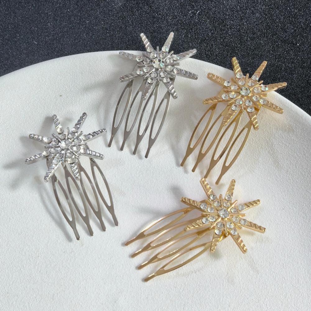 Tech Hair Accessories - Luxury Starburst Crystal Hairpins for Bridal