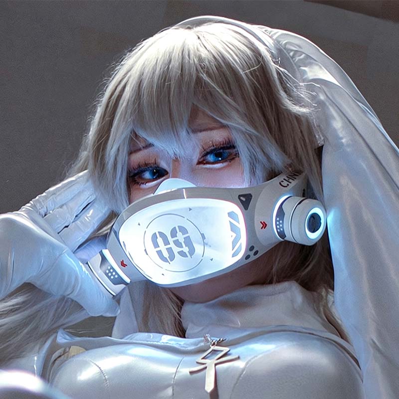 Cyber Punk Mask With LED Light - Tech Wear Accessories 评论和价格