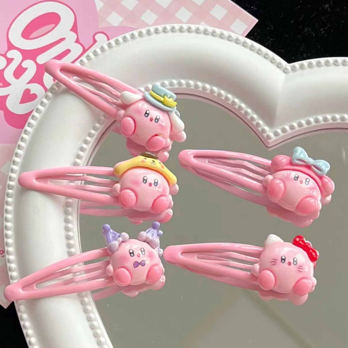 1~10pcs Cute Kirby BB Hair Cli - Tech Hair Accessories 评论和价格