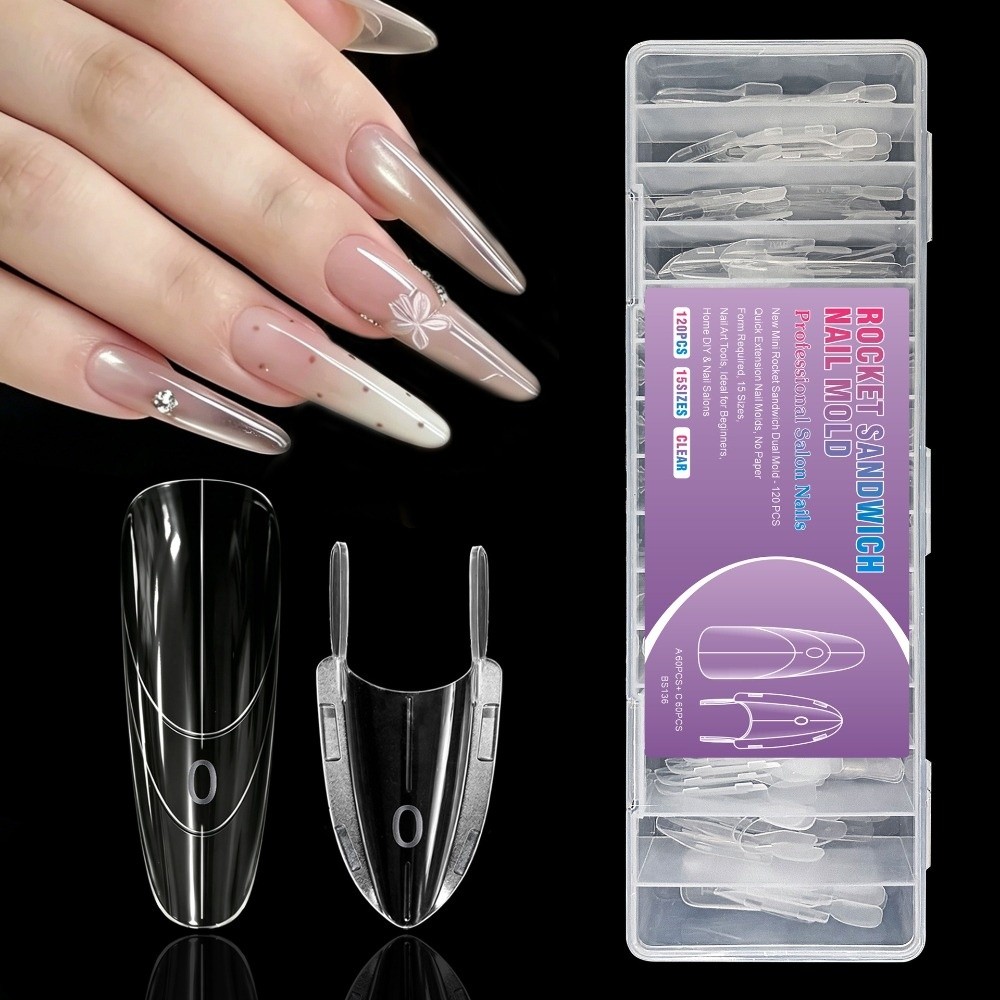 120pcs Rocket Shape Sandwich D - Nail Tech Accessories 评论和价格