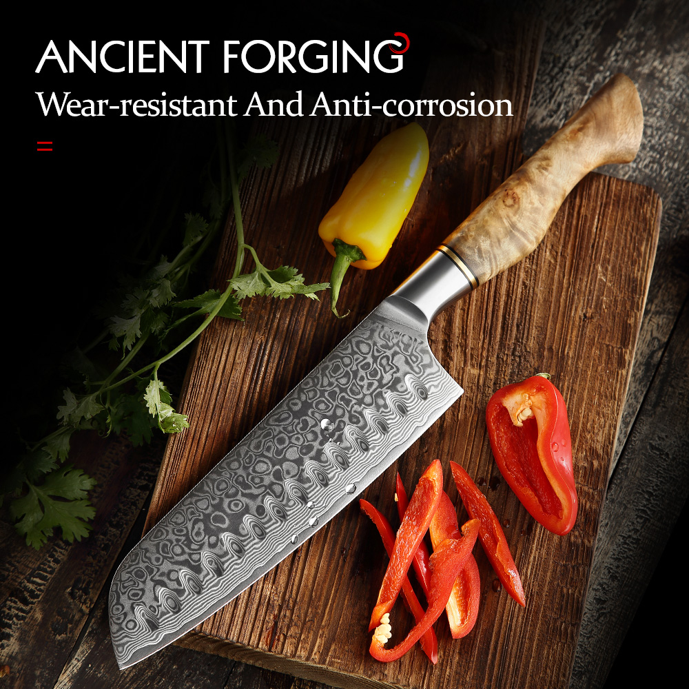 HEZHEN 7 inch Santoku Knife Re - High Tech Kitchen Accessories 评论和价格
