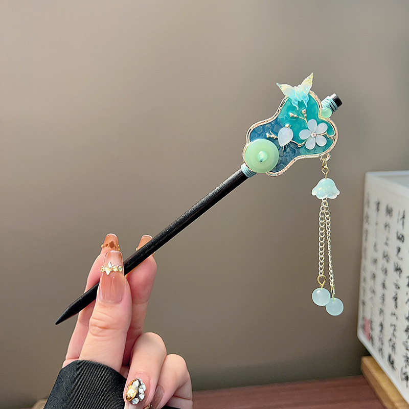 Classic Tassel Hair Stick Blac - Tech Hair Accessories 评论和价格